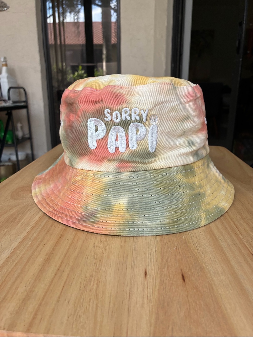 Sorry Papi Tour Reversible Bucket Hat | Black & Tie-Dye All Girl Reggaeton Party